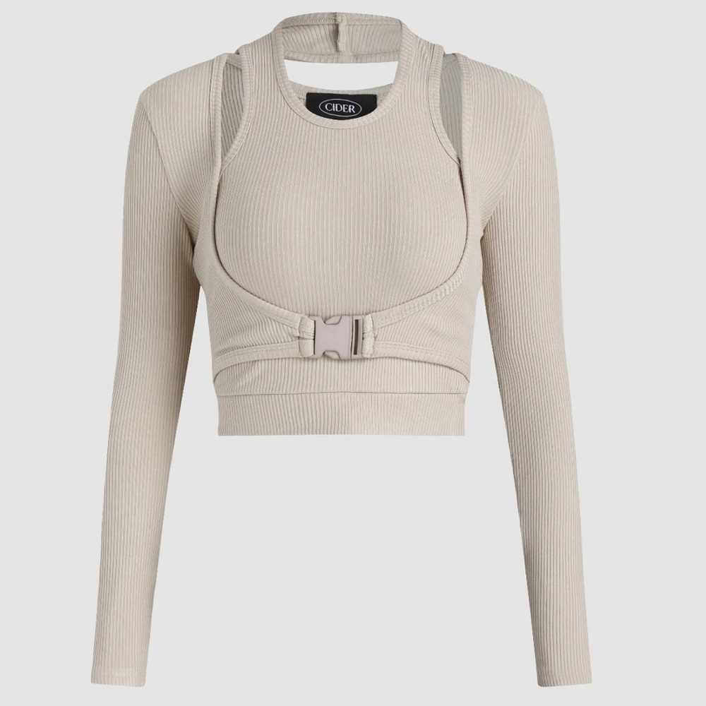 Cider halter long sleeve top